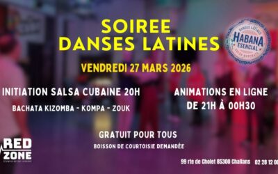Soirée danses latines à RedZone Challans – Salsa cubaine & ambiance festive