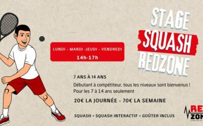 Stage de squash enfants à RedZone Challans – Vacances d’avril